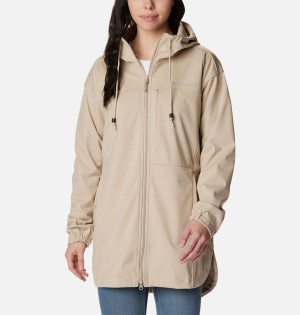 Khaki Women's Columbia Flora Park Softshell Jackets | ORDZU-8906