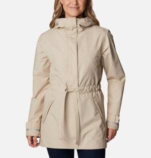 Khaki Women's Columbia Here and There II Trench Rain Jacket | VLRDJ-6704