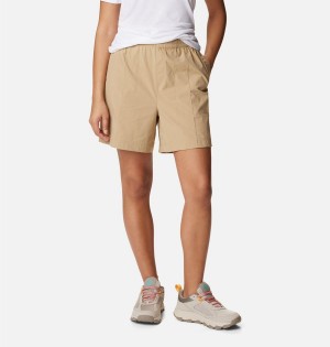 Khaki Women's Columbia Magnolia Springs Pull On Shorts | CHWAJ-8630