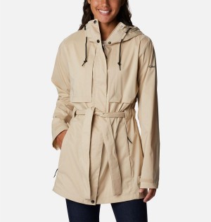 Khaki Women's Columbia Pardon My Trench Rain Jacket | SIXMD-3402