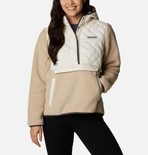 Khaki Women's Columbia Sweet View Hooded Fleece Pullover | LUTIF-7043