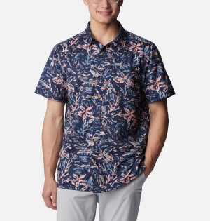 Multicolor Men's Columbia PFG Super Slack Tide Camp Shirt | XRTHB-0567