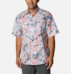 Multicolor Men's Columbia PFG Super Tamiami Short Sleeve Shirt | XYSQE-9576