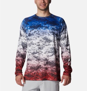 Multicolor Men's Columbia PFG Super Terminal Tackle Long Sleeve T-Shirt | DSXCF-3401