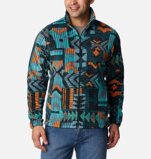 Multicolor Men's Columbia Steens Mountain Printed Fleece Jacket | PBQKT-6978