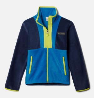 Navy Kids' Columbia Back Bowl Full Zip Fleece Jacket | IDBHG-4125