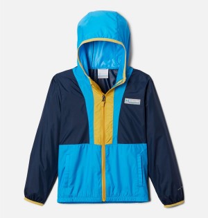 Navy Kids' Columbia Back Bowl Hooded Windbreaker Jacket | RWAOU-5714