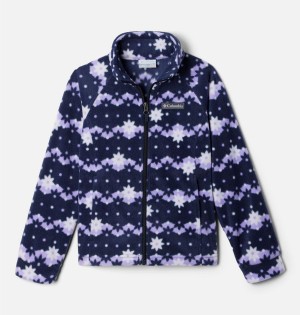 Navy Kids' Columbia Benton Springs II Printed Fleece Jacket | UFSVI-7963