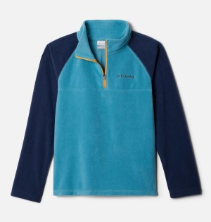 Navy Kids' Columbia Glacial Quarter Zip Pullover Fleece | IXWPC-8479