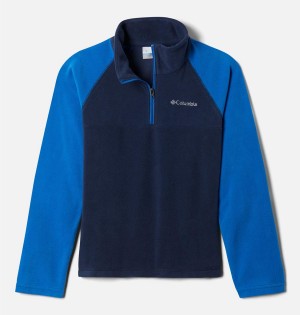 Navy Kids' Columbia Glacial Quarter Zip Pullover Fleece | JLFNW-1520