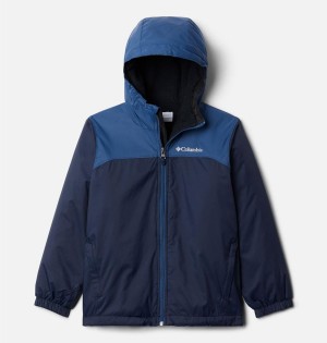 Navy Kids' Columbia Glennaker Sherpa Lined Jacket | KBACL-9642