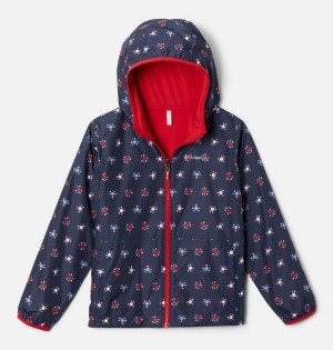 Navy Kids' Columbia Pixel Grabber Reversible Jacket | DGUEA-6940