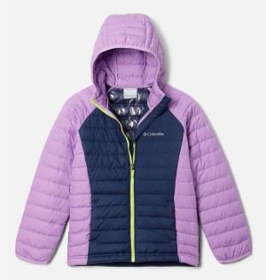 Navy Kids' Columbia Powder Lite Hooded Jacket | GSWAR-1037