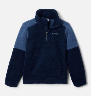 Navy Kids' Columbia Rugged Ridge III Half Zip Sherpa Pullover Fleece | IUSPR-9615