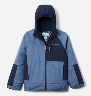 Navy Kids' Columbia Snow Problem Jacket | FMSAK-9085