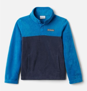 Navy Kids' Columbia Steens Mountain Quarter Snap Pull-Over Fleece | QFRDT-1806