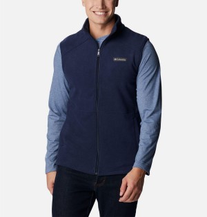 Navy Men's Columbia Castle Dale Fleece Vest | PLUQJ-2910