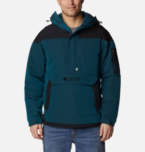 Navy Men's Columbia Challenger Remastered Pullover Insulated Puffer Jacket | CJOAV-8532