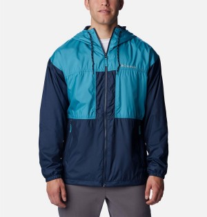 Navy Men's Columbia Flash Challenger Lined Windbreaker | WNTXP-1425