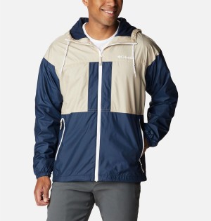 Navy Men's Columbia Flash Challenger Lined Windbreaker | RHQMV-9631