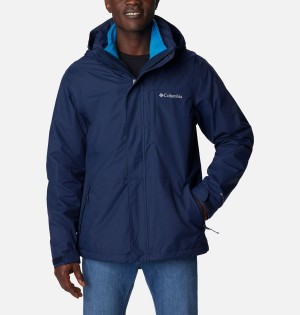 Navy Men's Columbia Gulfport Interchange 3 In 1 Jackets | XYMWJ-4325