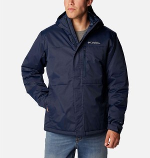 Navy Men's Columbia Hikebound Insulated Puffer Jacket | BNCSD-8627