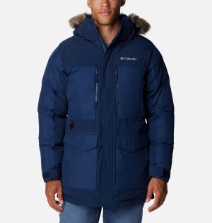 Navy Men's Columbia Marquam Peak Fusion Omni Heat Infinity Insulated Coats | BPYNJ-5249