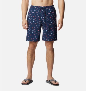 Navy Men's Columbia PFG Super Slack Tide Hybrid Water Shorts | VULOG-3904