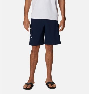 Navy Men's Columbia PFG Terminal Tackle Shorts | POMXU-9234