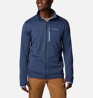 Navy Men's Columbia Park View Full Zip Fleece Jacket | HQICZ-7863