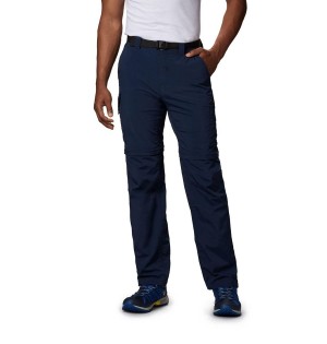 Navy Men's Columbia Silver Ridge Convertible Pants | UOYGS-3719