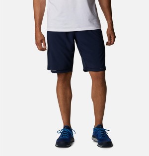 Navy Men's Columbia Stealth Camp Active Shorts | BOLUC-2459