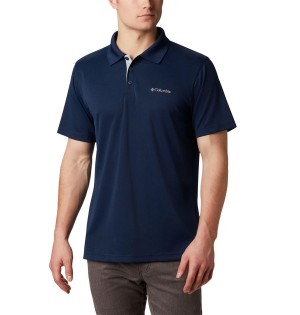 Navy Men's Columbia Utilizer Polo Shirt | YKJRS-3462