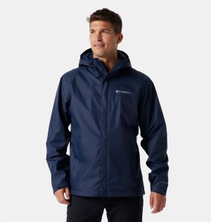 Navy Men's Columbia Watertight II Rain Jacket | CUYHF-5948