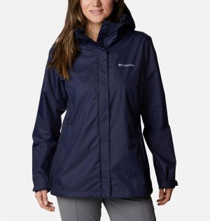 Navy Women's Columbia Arcadia II Rain Jacket | YTWBH-3156