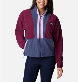 Navy Women's Columbia Back Bowl Full Zip Fleece Jacket | IQMXP-5721