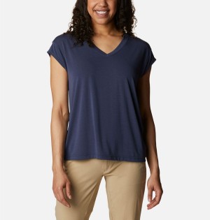 Navy Women's Columbia Boundless Beauty T-Shirt | WJSZL-4937