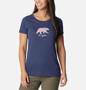 Navy Women's Columbia Daisy Days Graphic T-Shirt | ASYQD-6917