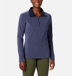 Navy Women's Columbia Glacial IV Half Zip Fleece Pullover | JCDKP-3168