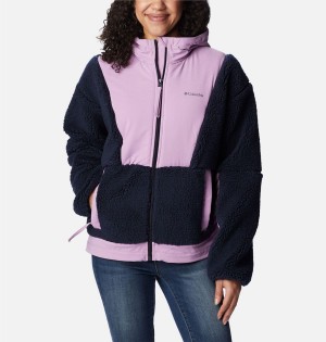 Navy Women's Columbia Hakatai Full Zip Fleece Jacket | LKVWP-5176