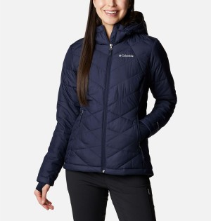 Navy Women's Columbia Heavenly Hooded Puffer Jacket | KIBGP-3962