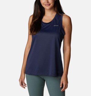 Navy Women's Columbia Hike Tank Top | NQICU-5647