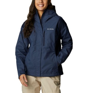 Navy Women's Columbia Hikebound Rain Jacket | OCVUZ-3651