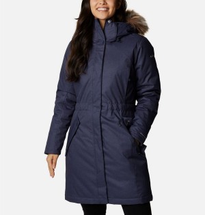 Navy Women's Columbia Juniper Ridge Parka Puffer Jacket | DSNFA-7534