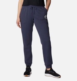 Navy Women's Columbia Logo II Joggers Pants | OLNUZ-2173