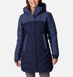 Navy Women's Columbia Mountain Croo II Mid Down Coats | GHUZR-8461