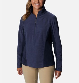 Navy Women's Columbia Overlook Pass Half Zip Pullover | IWHNM-4923