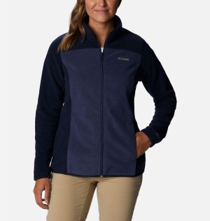 Navy Women's Columbia Overlook Trail Full Zip Fleece Jacket | CUFVY-2674