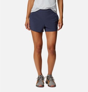 Navy Women's Columbia Pleasant Creek Stretch Shorts | VJHUQ-2735