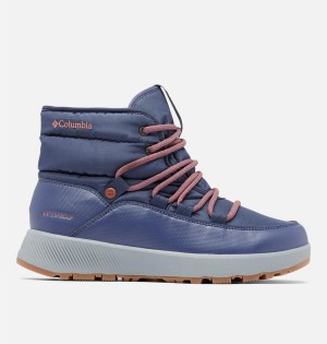 Navy Women's Columbia Slopeside Village Omni Heat Mid Boots | UQCDK-8529